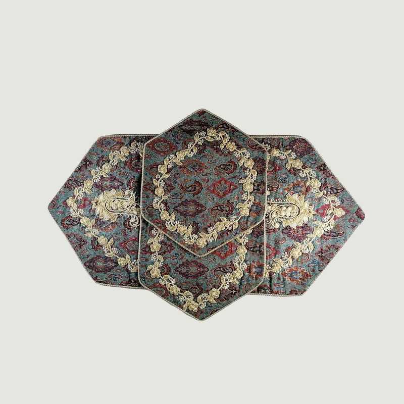 ترمه ملیله دوزی شده؛ الیاف طبیعی مصنوعی 2 جنس پشم ابریشم