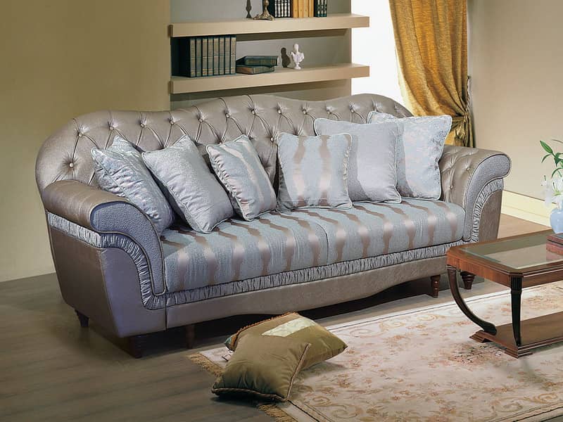 مبل چستر نقره ای؛ چرم پارچه 2 مدل گرد گردون Sofa