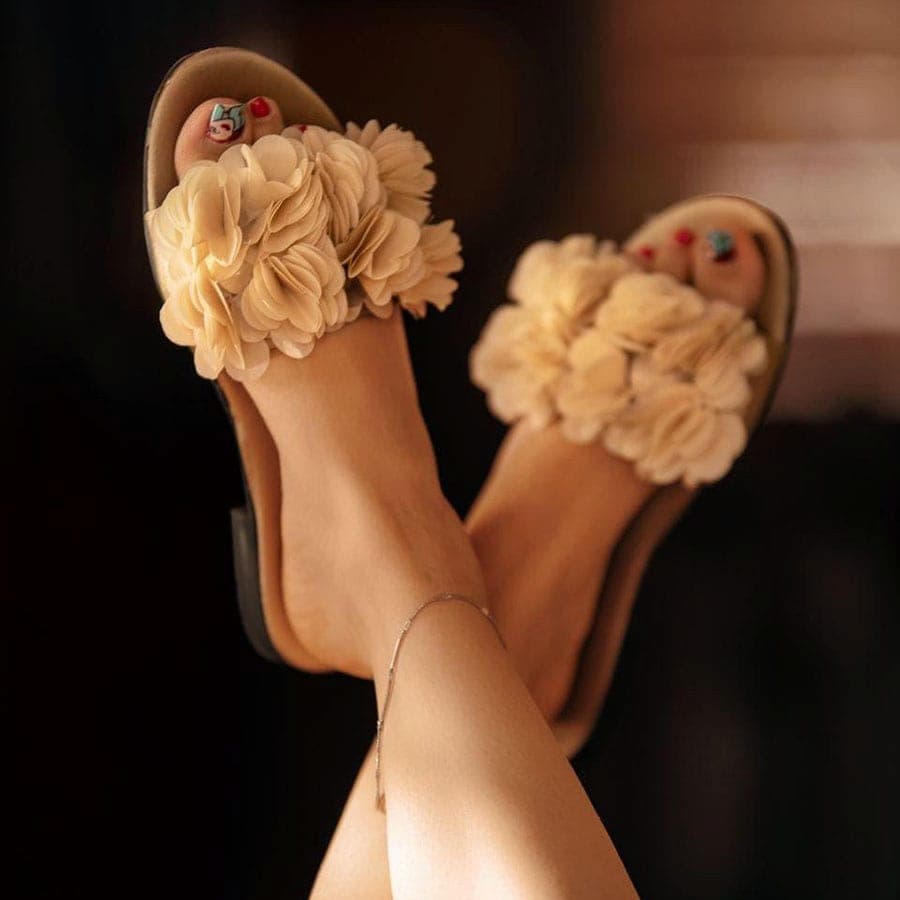 صندل مجلسی گلدار؛ چرمی پلاستیکی 3 مدل لژدار پاشنه دار تخت