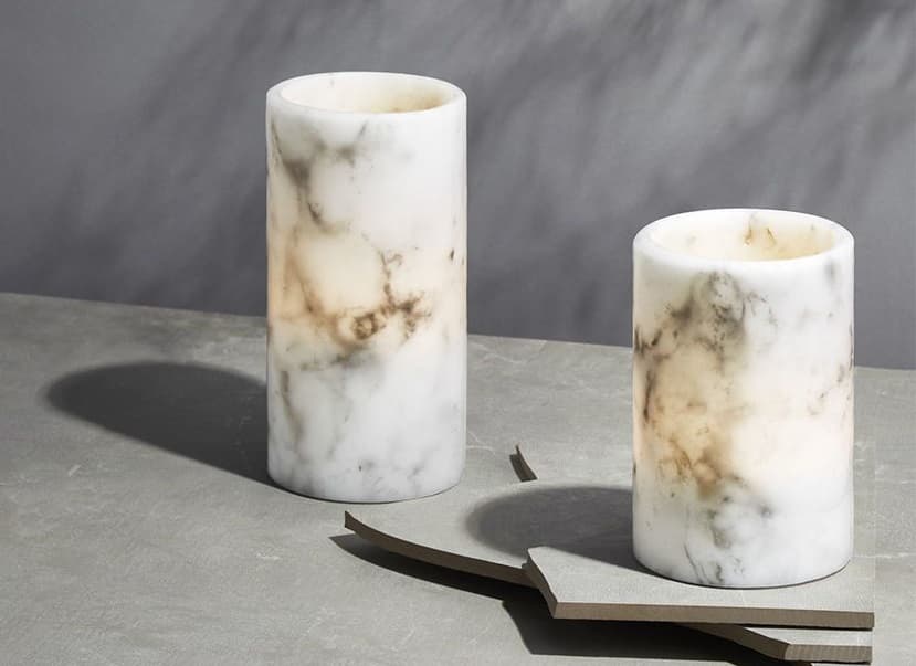 گلدان سنگ مرمر؛ دستی ماشینی صیقلی شفاف (ایجاد فضای لوکس)