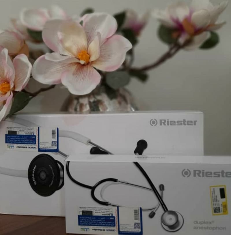 گوشی پزشکی riester (استِتوسکوپ) آلومینیوم استیل مشکی کنترل قلب ریه