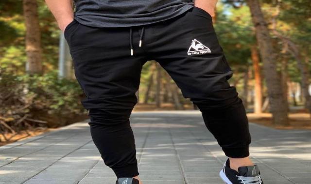 شلوار اسلش مشکی مردانه؛ شش جیب گت دار کتان نخ پنبه (90 105) سانتی متر