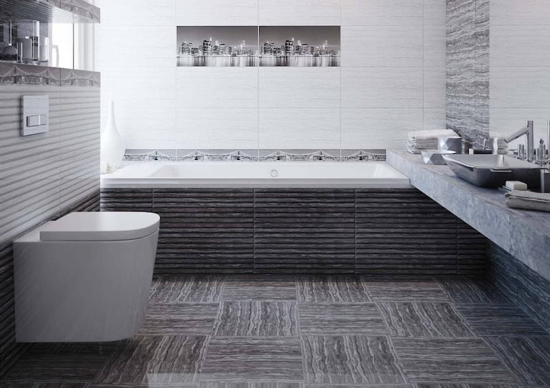 کاشی کف سرویس بهداشتی طوسی؛ ضد سایش لک نما دکوراسیون شیک