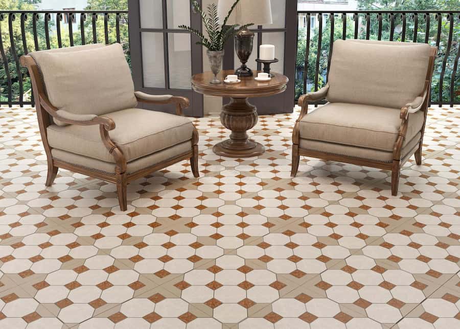 کاشی سرامیک کرم قهوه ای؛ راهرو راه پله مانع نفوذ رطوبت آب