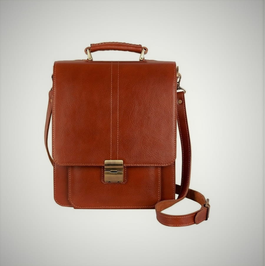 کیف چرم دانشجویی؛ ضد آب 2 رنگ قهوه ای سیاه Bag