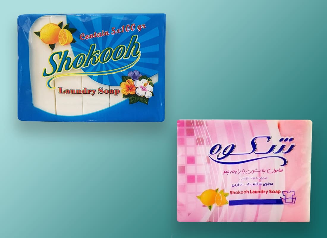 صابون لباسشویی شکوه؛ رایحه لیمو پرتقال وزن (100 180) گرمی Shokooh