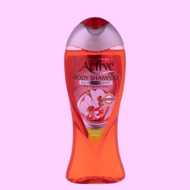 شامپو بدن اکتیو قرمز؛ گلیسیرین 400 گرمی مناسب پوست حساس active