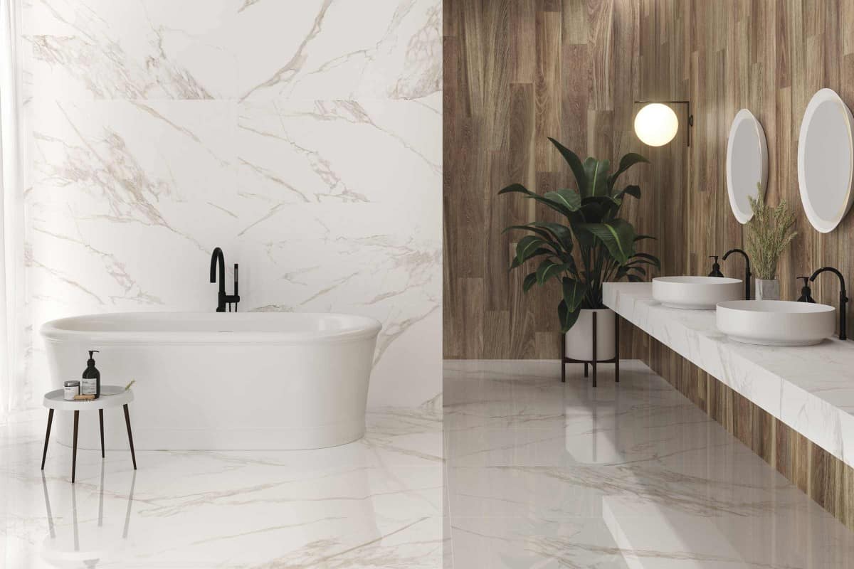 سرامیک 60 * 60 پرسلان؛ ماکروگرانیت طرح دار 3 رنگ طوسی مشکی سفید