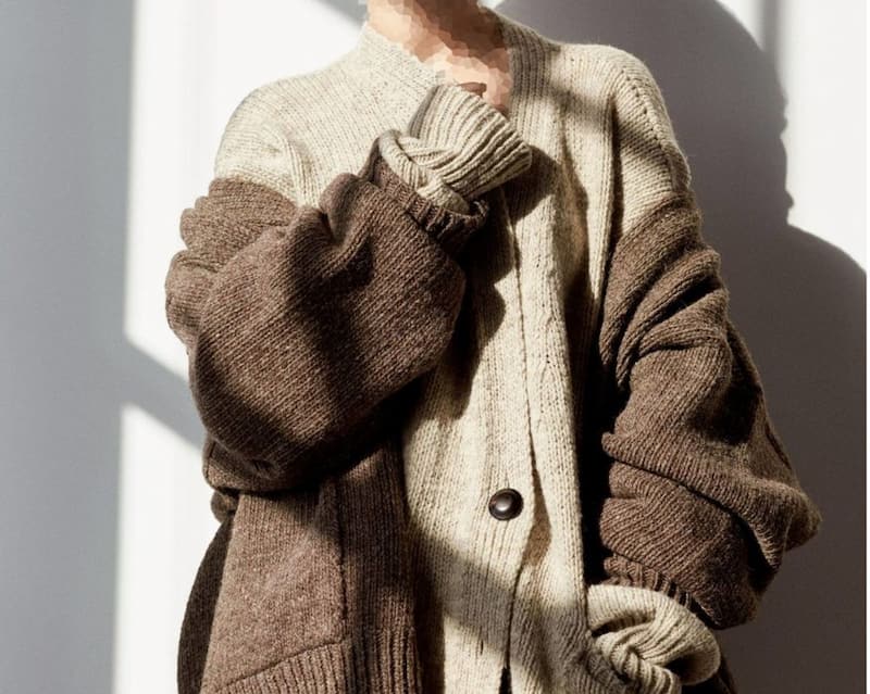 بافت بلند زنانه؛ پشمی جلو بسته یقه شل فری سایز (38 48)