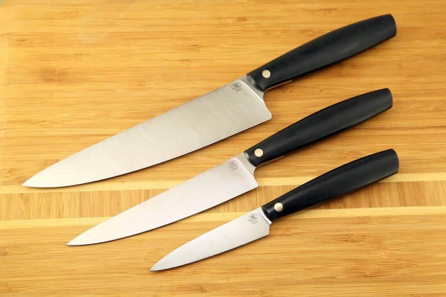 چاقو آشپزخانه حرفه ای؛ تیتانیوم استیل تیز 2 رنگ مشکی سفید