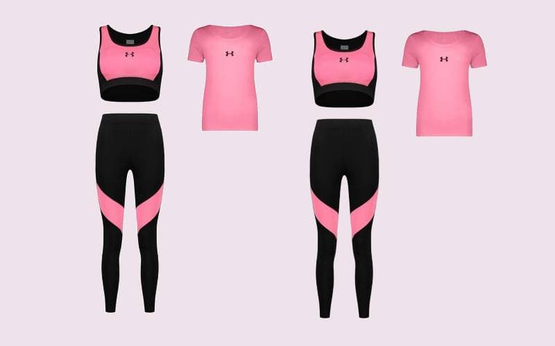 لباس ورزشی زنانه اسپرت؛ تاب شلوارک نیم تنه لگ (ساده چهار خانه)