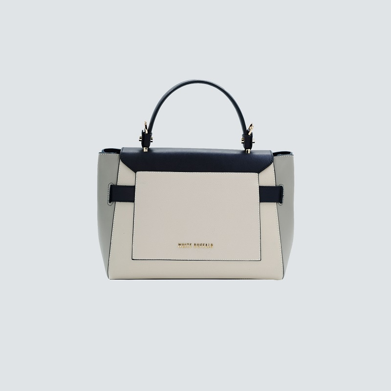 کیف چرم بوفالو سفید؛ دستی دوشی براق مات 2 مدل ساده طرح دار