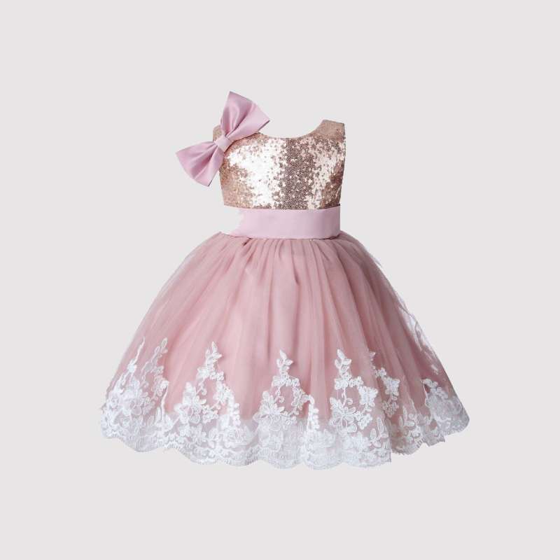 لباس مجلسی کودکانه؛ دامنی پرنسسی جنس ساتن کرپ لمه Silk