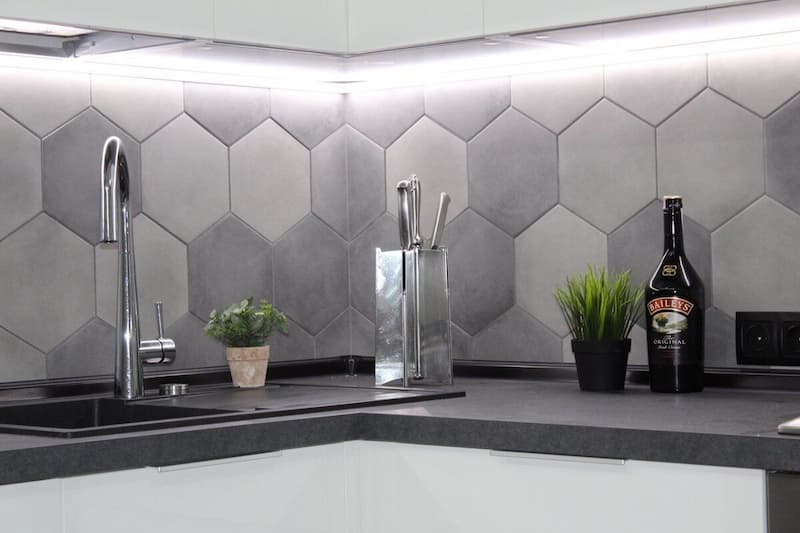 کاشی بین کابینتی سه بعدی؛ 2 نوع سیمانی سفالی 10 سانتی متر