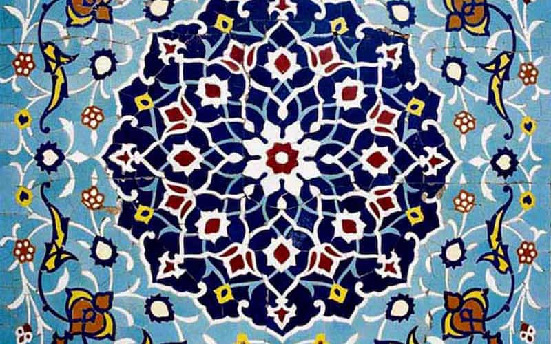 کاشی ایرانی؛ ساده سه بعدی رنگ (مشکی سفید آبی)