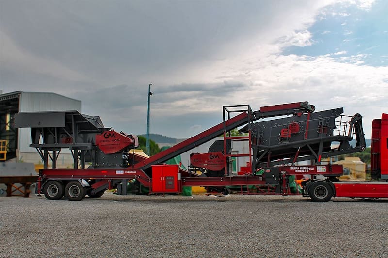 دستگاه سنگ شکن متحرک؛ سیار تک 2 بازویی دارای تیغه اهرم