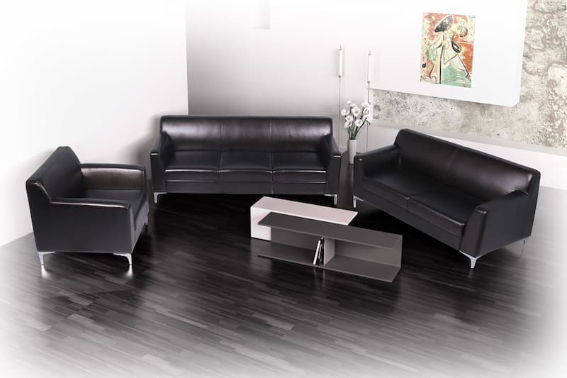 مبلمان اداری مدرن اصفهان؛ چوب افرا و گردو 2 رنگ مشکی طوسی Esfahan