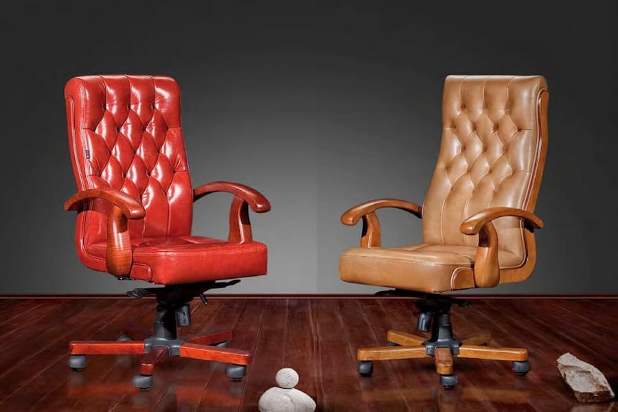 چرم صندلی اداری؛ مصنوعی ساده طرحدار 2 رنگ قهوه ای مشکی