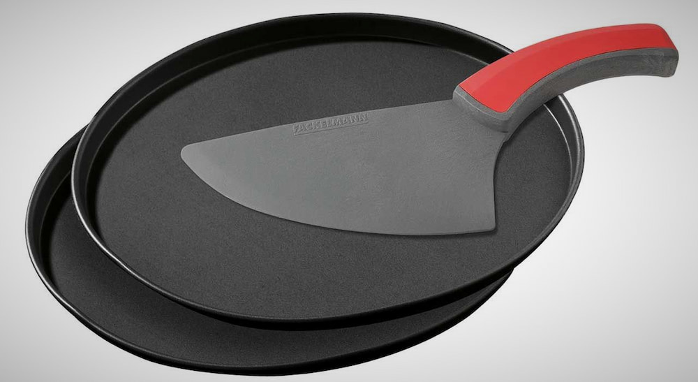 ظروف تفلون پیتزا؛ شیاردار ساده سوراخ دار 2 جنس آلمینیوم چدن