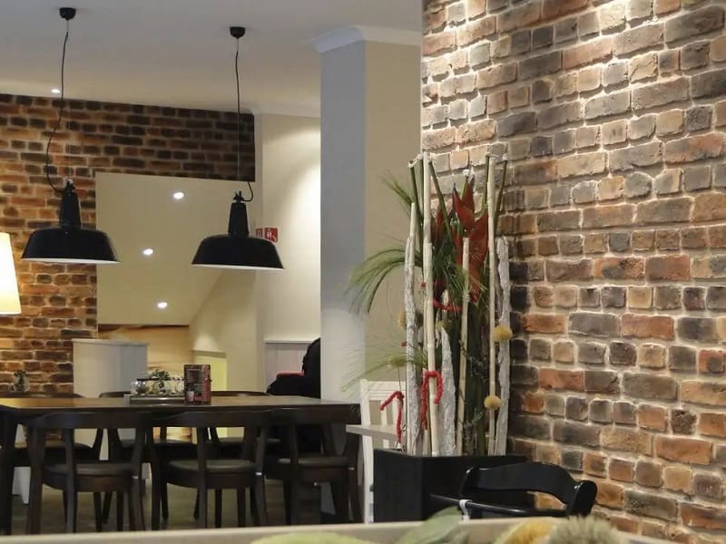 آجر دکوراتیو دکوراسیون داخلی؛ مستطیل گل رس 2 رنگ سفید قهوه ای