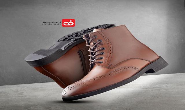 کفش چرم فرهاد؛ زنانه مردانه رنگ (قهوه ای مشکی) سایز 40 48