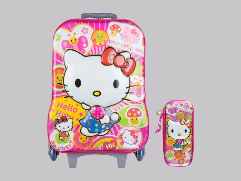 کیف چرخدار (کوله) مدرسه ای مسافرتی 2 رنگ مشکی صورتی