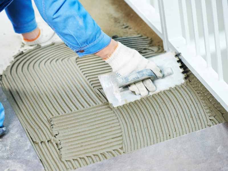 کاشی چسبی روی سیمان؛ آبی صورتی  ضد رطوبت 2 کاربرد نما ساختمان سازی