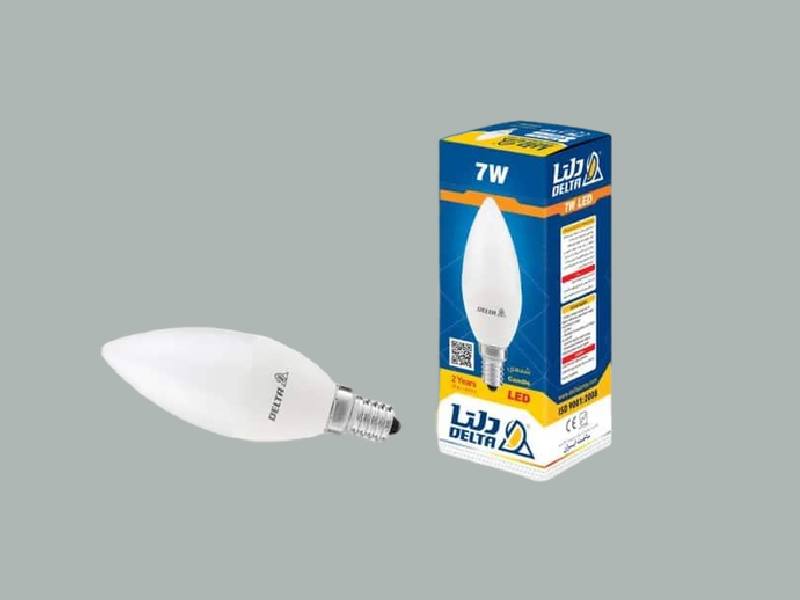لامپ کم مصرف شمعی دلتا؛ گازی ال ای دی رشته ای (7 10) وات A+