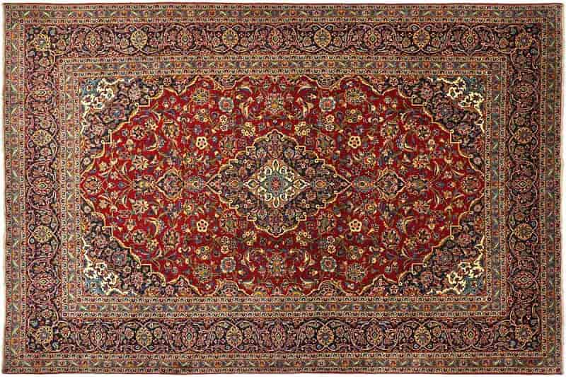 فرش ثمین مشهد؛ ماشینی دستبافت 2 طرح افشان شاه عباسی