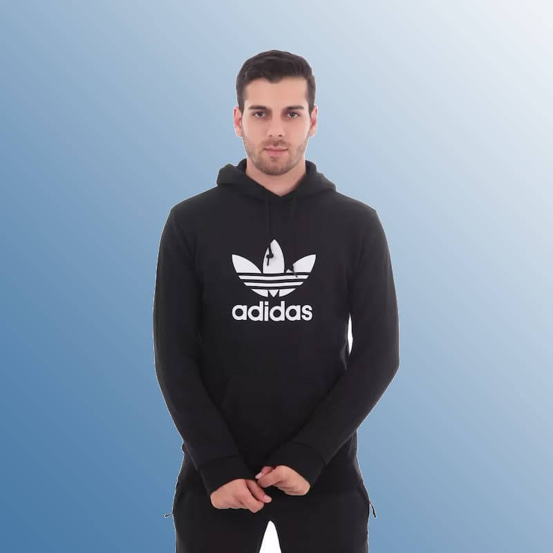 هودی آدیداس اصل؛ نخی دورس ساده طرح دار براق مات Adidas