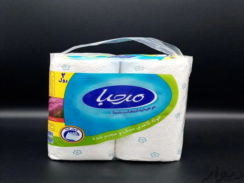 دستمال کاغذی اقتصادی مرحبا 10 عددی؛ نازک دولایه الیاف سلولوزی Marhaba