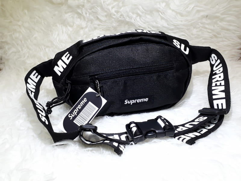 کیف کمری دخترانه مشکی؛ فانتزی ساده 3 جنس چرم برزنت پارچه ای