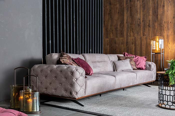 مبل راحتی سالونی؛ پارچه چرمی مقاوم ضد تعریق رطوبت polyester