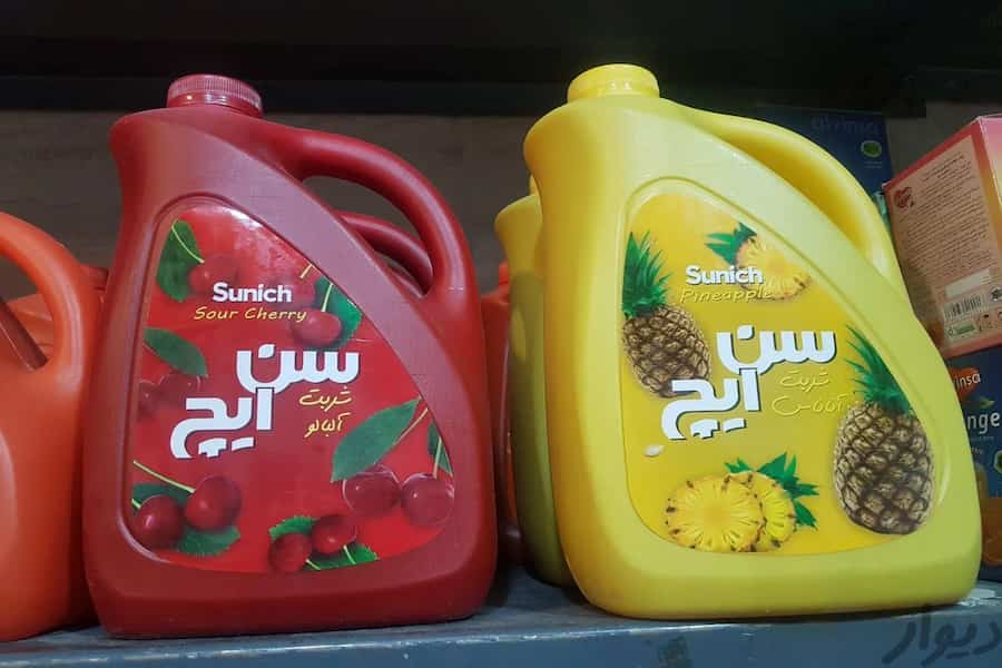 شربت آلبالو سن ایچ؛ شیشه ای پلاستیکی پتاسیم آهن ویتامین (1 3) لیتری