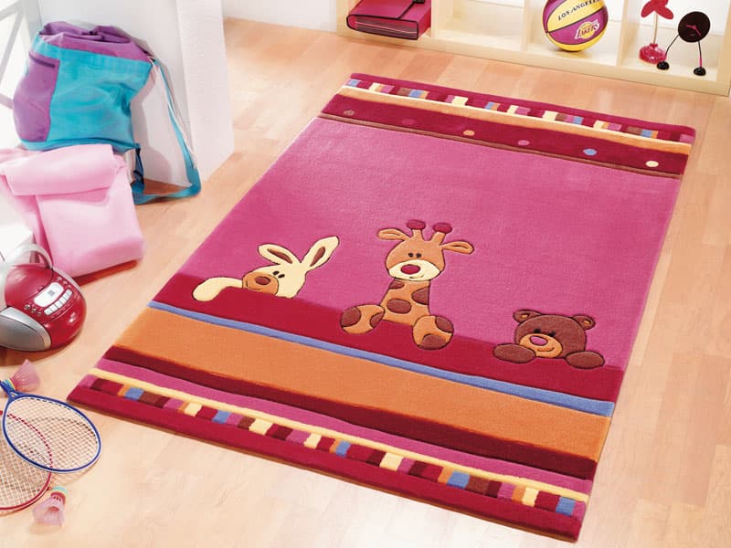 گلیم فرش طرح بچه گانه (قالیچه) سبز پنبه ای پشمی ضد حساسیت