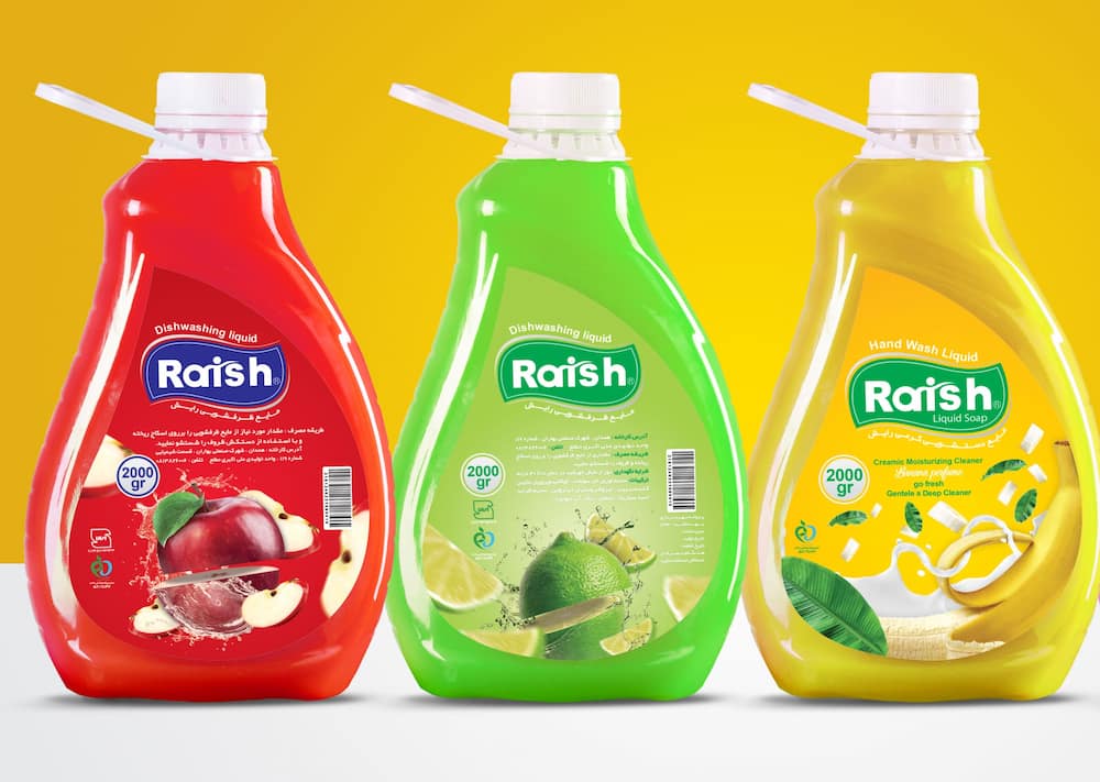 مایع دستشویی کرمی رایش؛ شیر سیب پرتقال نرم کننده Raish