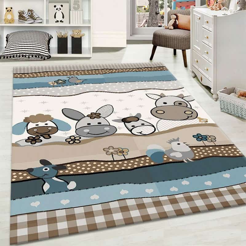 گلیم فرش کودک ساوین؛ فانتزی اسپرت ماشینی بدون پرز Savin