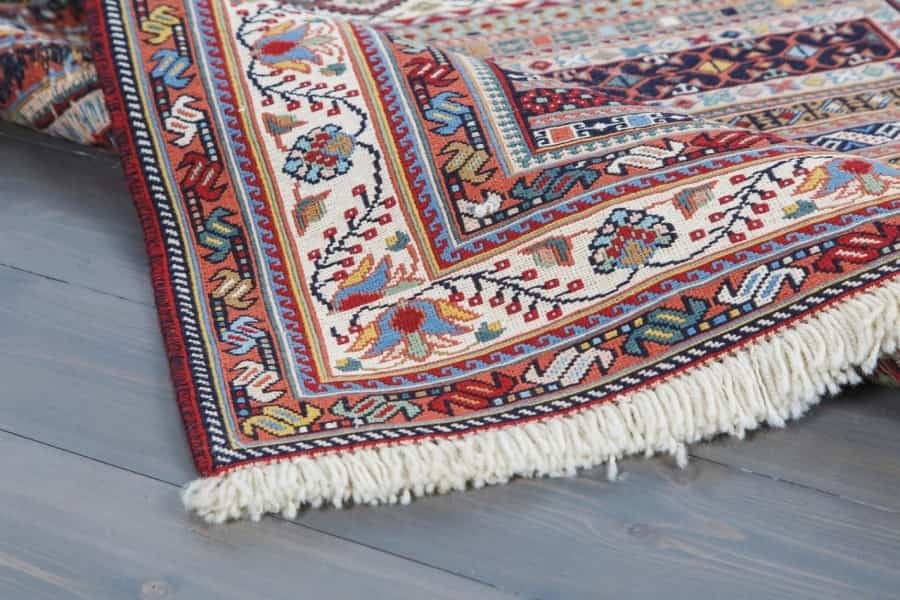 گلیم برای راهرو؛ سفید کرمی نخ پلی استر جوت ثبات رنگ (4 12)متری