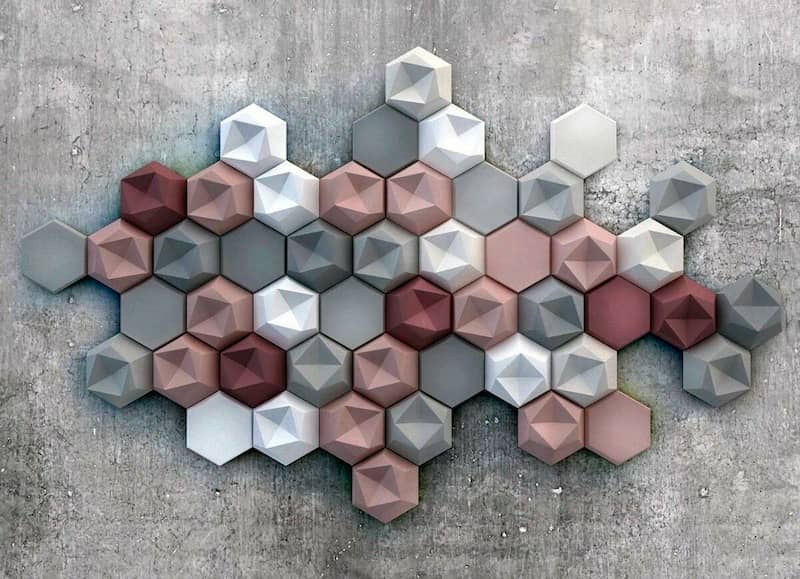 کاشی سه بعدی در ایران؛ بین کابینتی پشت تلویزیون دیواری 2 طرح چوب آجر