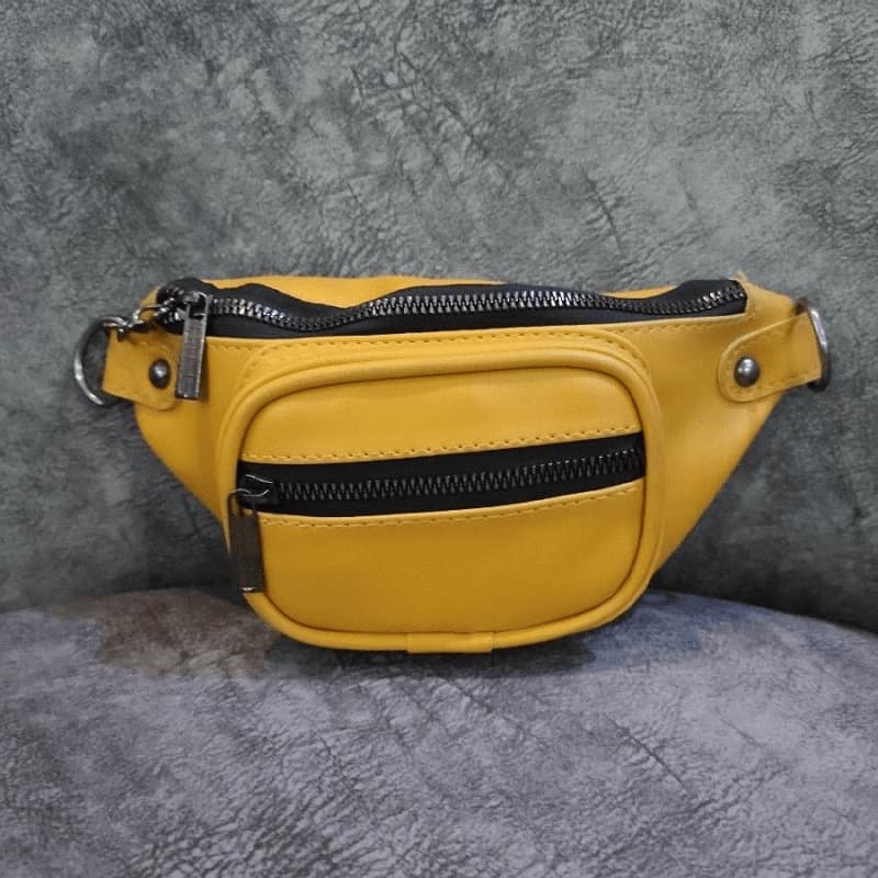 کیف کمری ساده؛ چرم صنعتی فوم مقاوم 2 نوع زنانه مردانه