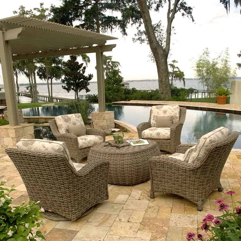 مبلمان حصیری فضای باز؛ ال فانتزی راش گردو 7نفره sofa