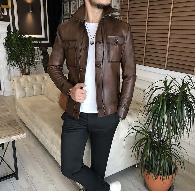 چرم طبیعی کاپشن؛ براق مات 3 رنگ عسلی قرمز مشکی