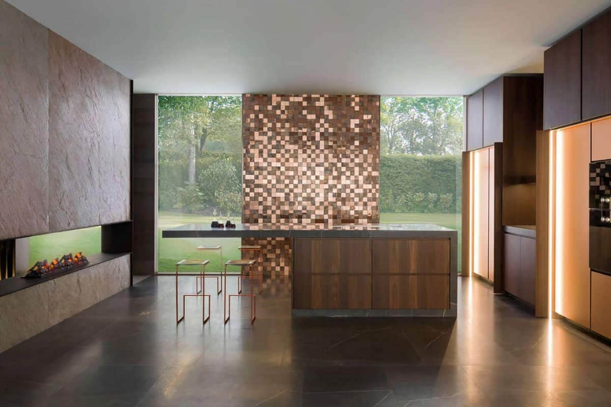 سرامیک بین کابینتی طلایی؛ فوق العاده شکیل خیره کننده درخشان لاکچری ضد حرارت