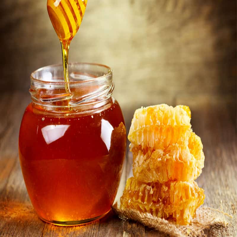 عسل 7 ستاره دکتر روازاده؛ ظروف شیشه ای 2 ترکیب شهد گرد گل honey