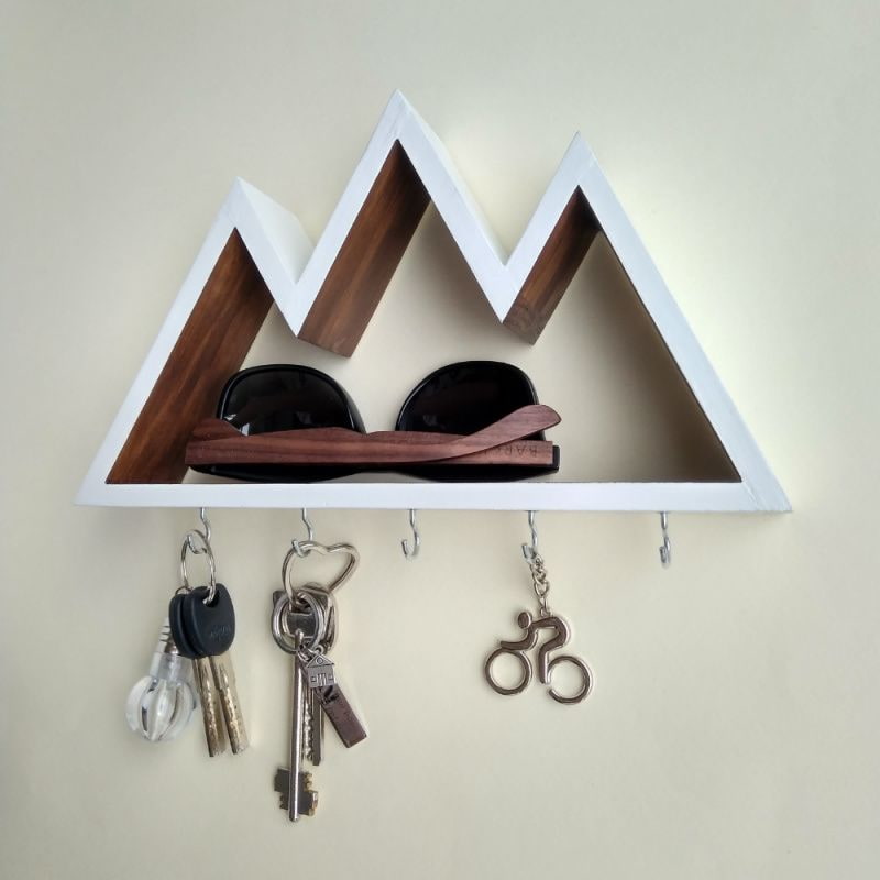 جاکلیدی دیواری ام دی اف؛ رزین دار پروانه ای مات براق سورمه ای طوسی MDF