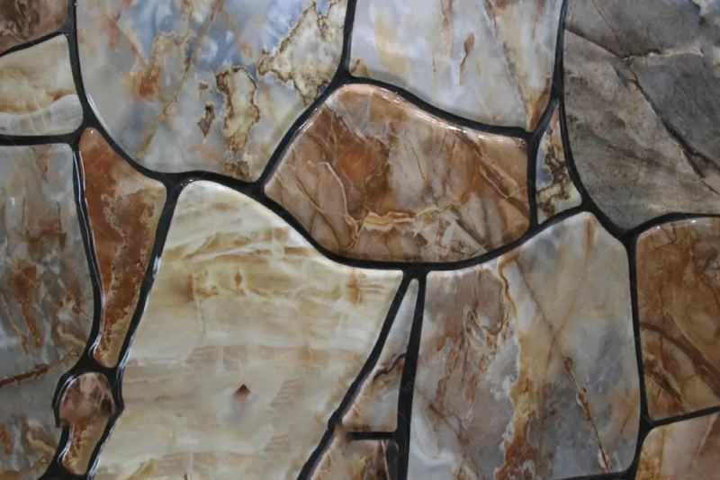 سرامیک طرح سنگ قلوه ای؛ ساده لعاب دار رنگ (بژ طوسی قهوه ای)