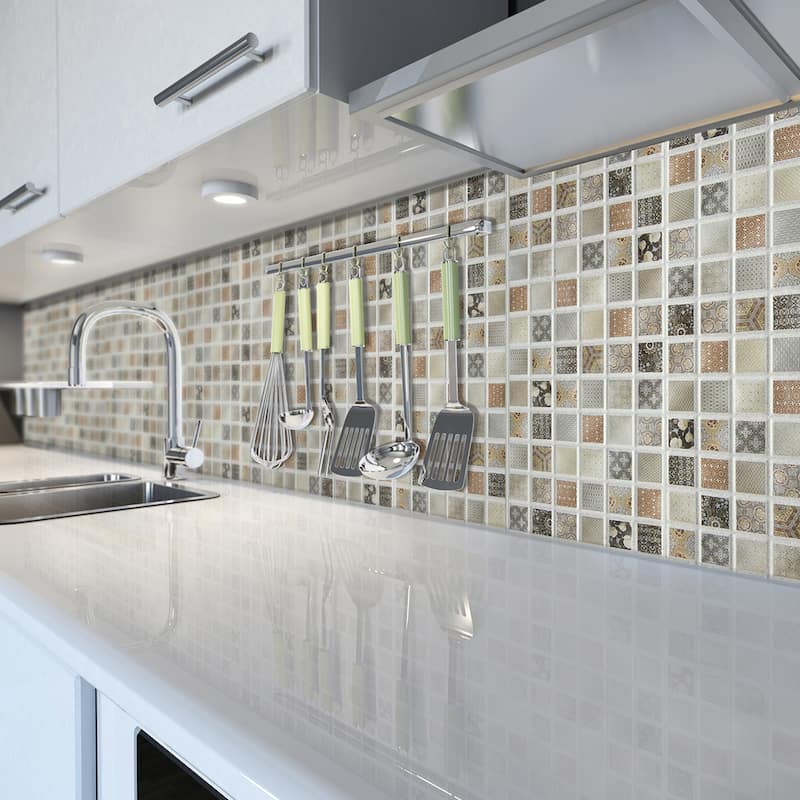 سرامیک بین کابینتی جدید؛ مدرن سنتی ضد ترک طوسی کرم Decorative