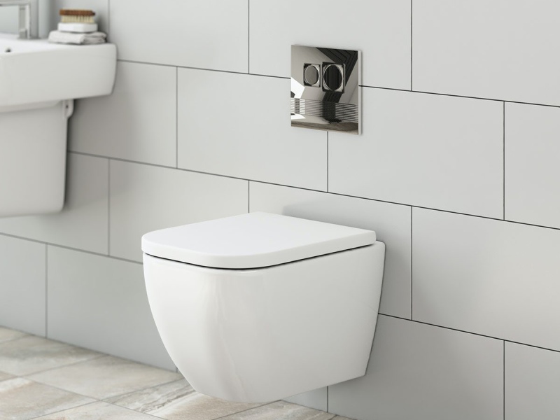 توالت فرنگی جدید دیواری (وال هنگ) تاشو سیار پلاستیکی 2 تخلیه آبشاری گردابی