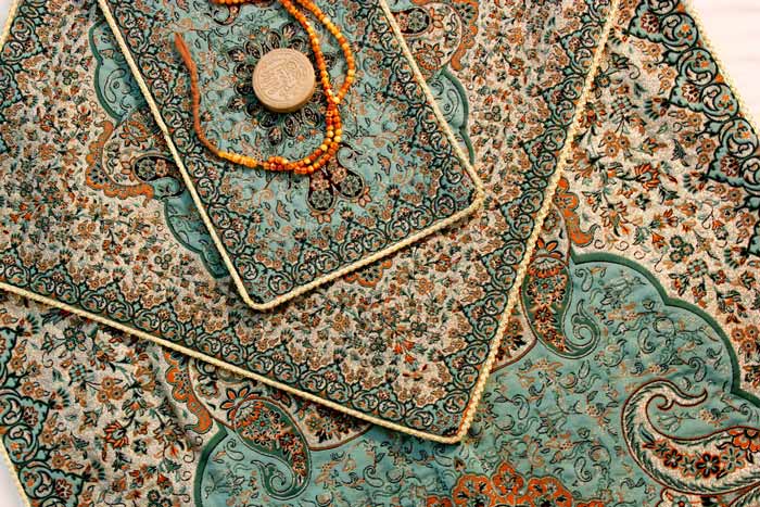 ترمه سرمه دوزی شده؛ بته جقه (180 80 سانتی متر) IRAN