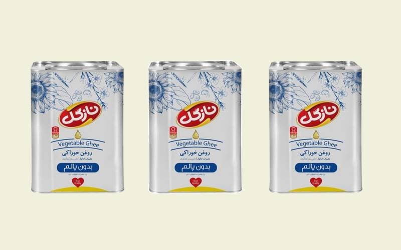 روغن گیاهی خوراکی نازگل؛ جامد مایع بدون طعم بو رنگ (810 1000) گرم